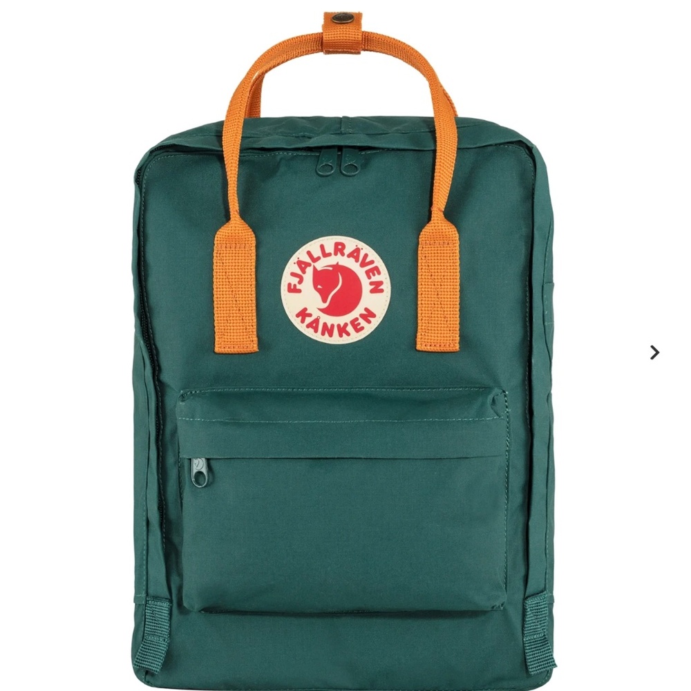 NWT Fjallraven Kanken Original Backpack in Arctic Green & Spicy Orange